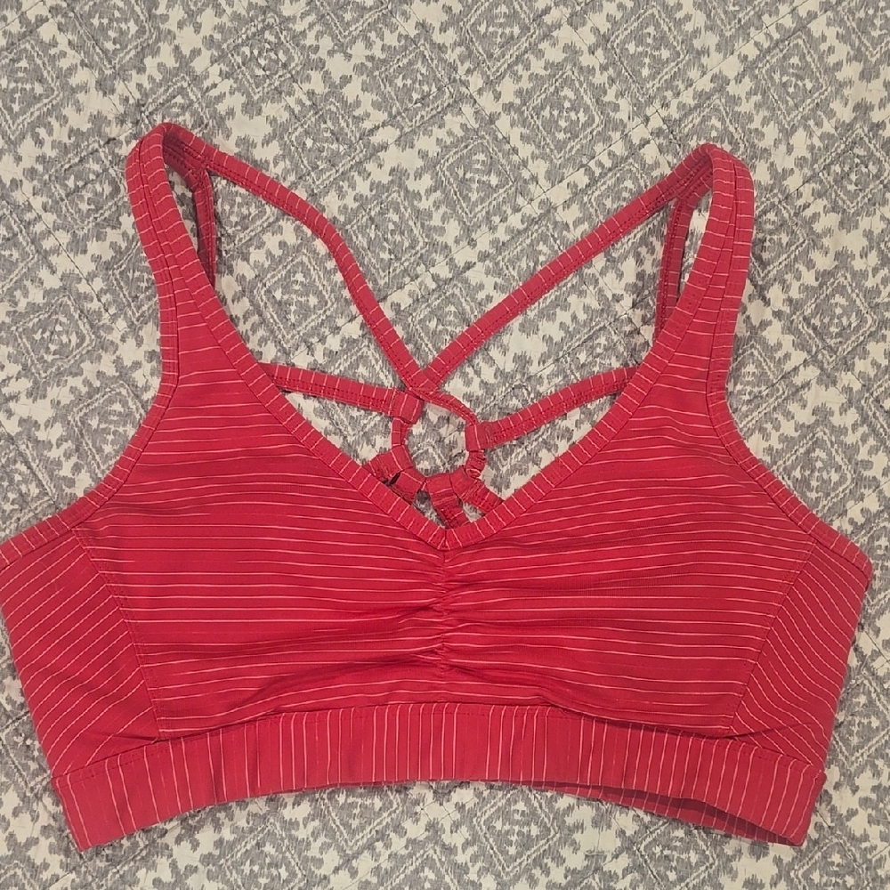 Red Strappy Sports Bra